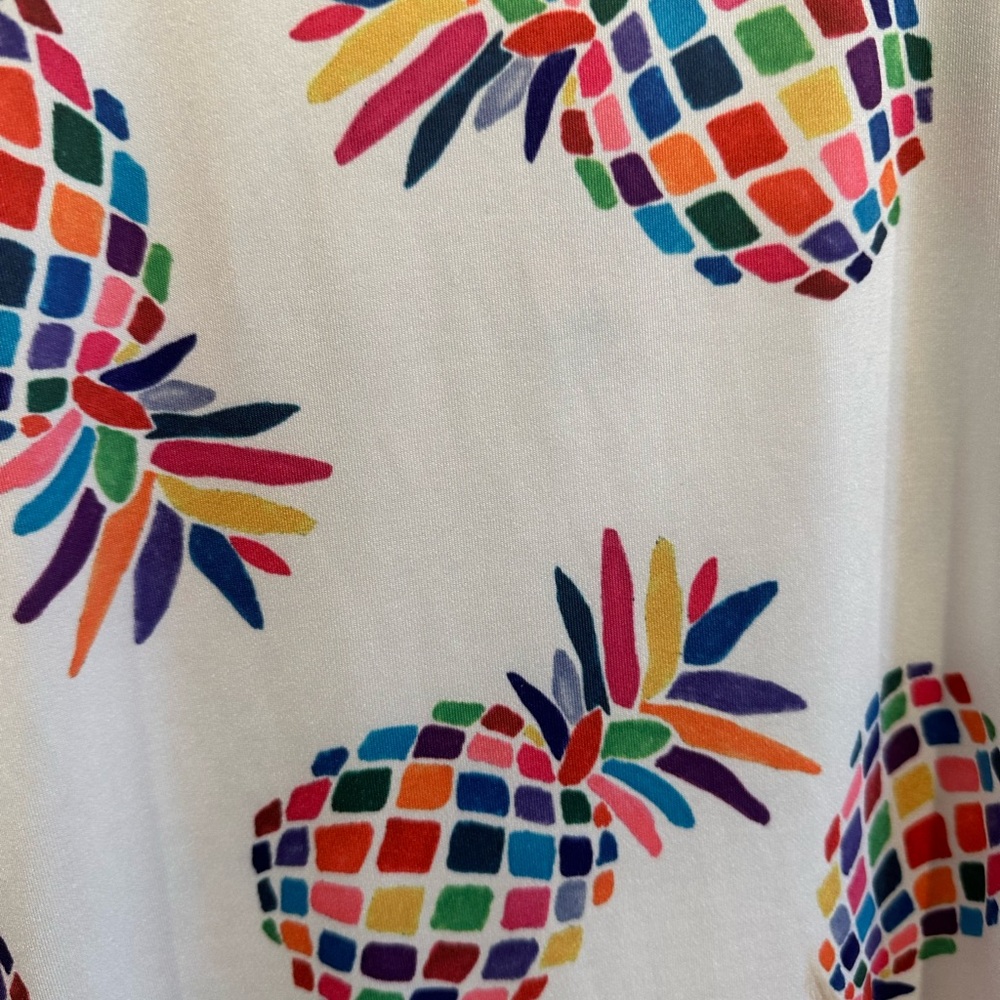 Proud 90 Golf is Fun Polo Large White With Rainbow Pineapple Design Short Sleeve - Picture 5 of 5
